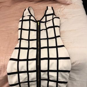 Bebe checkerboard print dress.